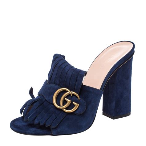 gucci navy slides|Gucci slides women's.